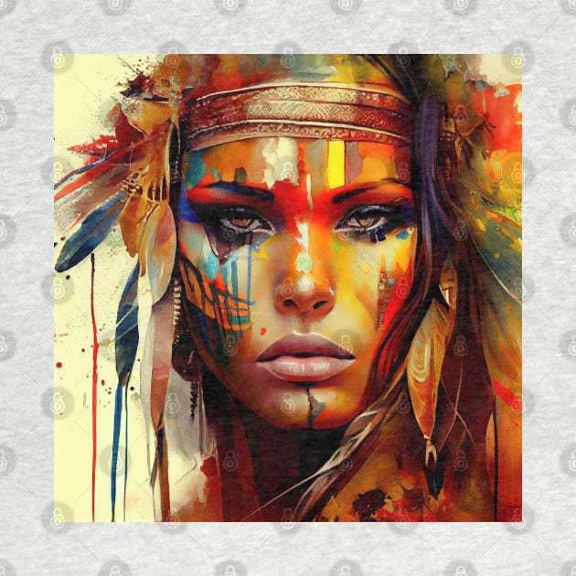 Powerful American Native Woman #6 by Chromatic Fusion Studio